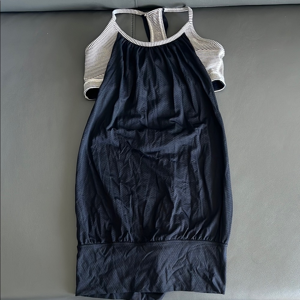 Lululemon Black and White Striped Tank Dress